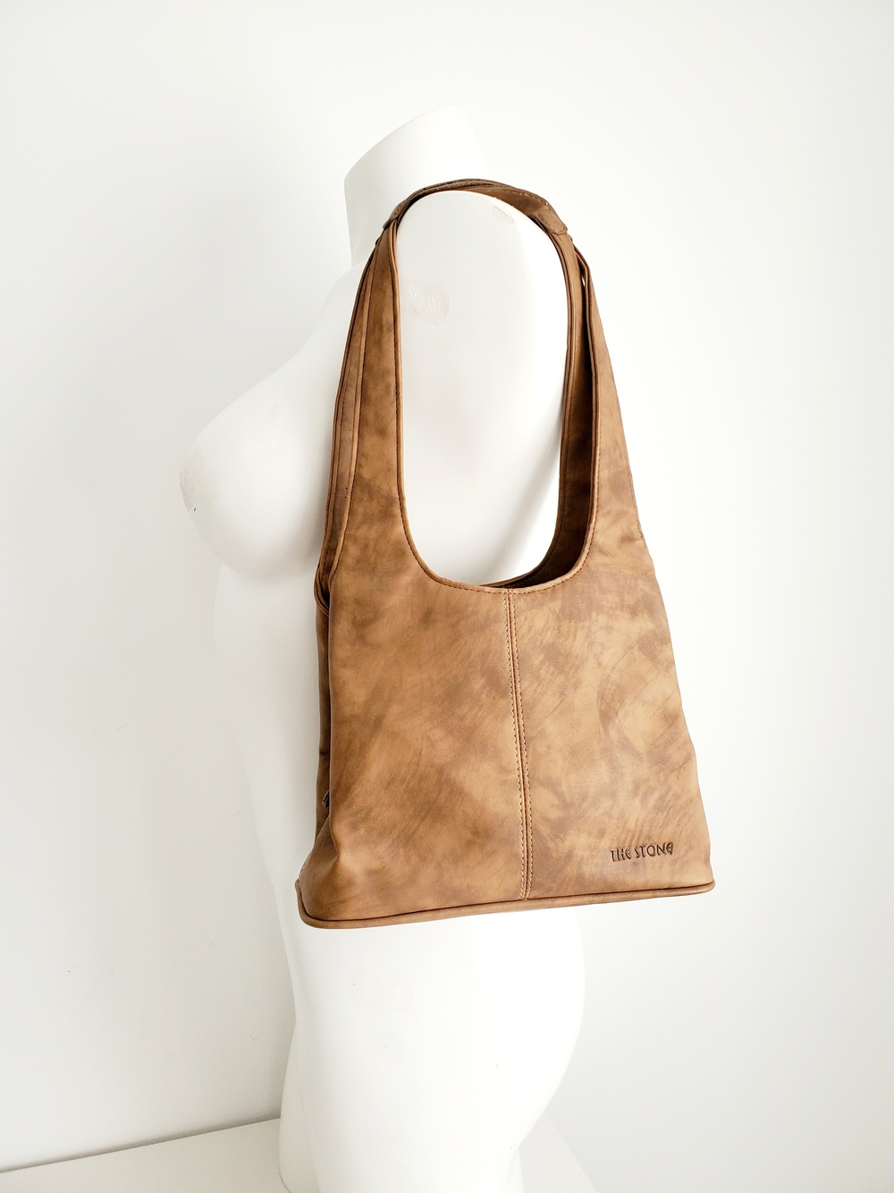 The Stone Brown Vegan Leather Multi-Compartment Hobo Shoulder Bag